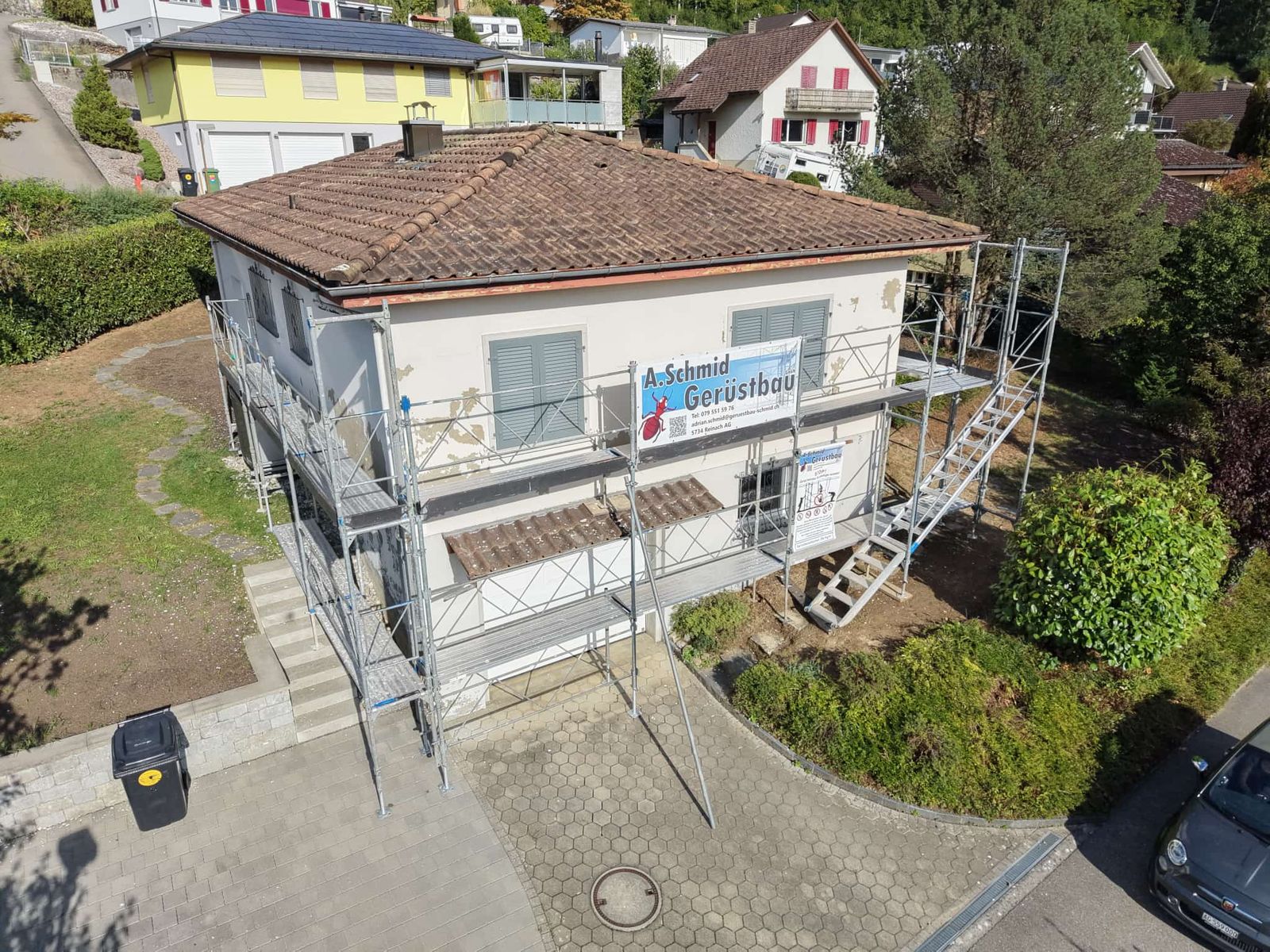 Malergerüst Unterkulm – Referenz der A.Schmid Gerüstbau GmbH